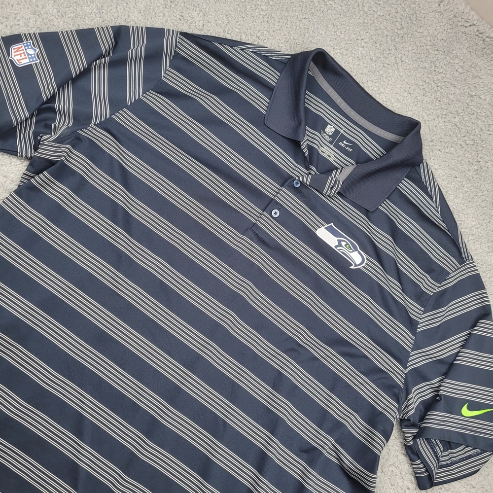 Nike NFL Seattle Seahawks Dri-FIT Onfield Apparel‎ Polo Shirt Mens XXL